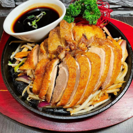 Canard croustillant aux légumes soja à la poêle